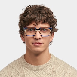 Laguer Rectangle Blue Glasses1