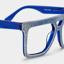 Rubin Denim Blue Square Glasses6
