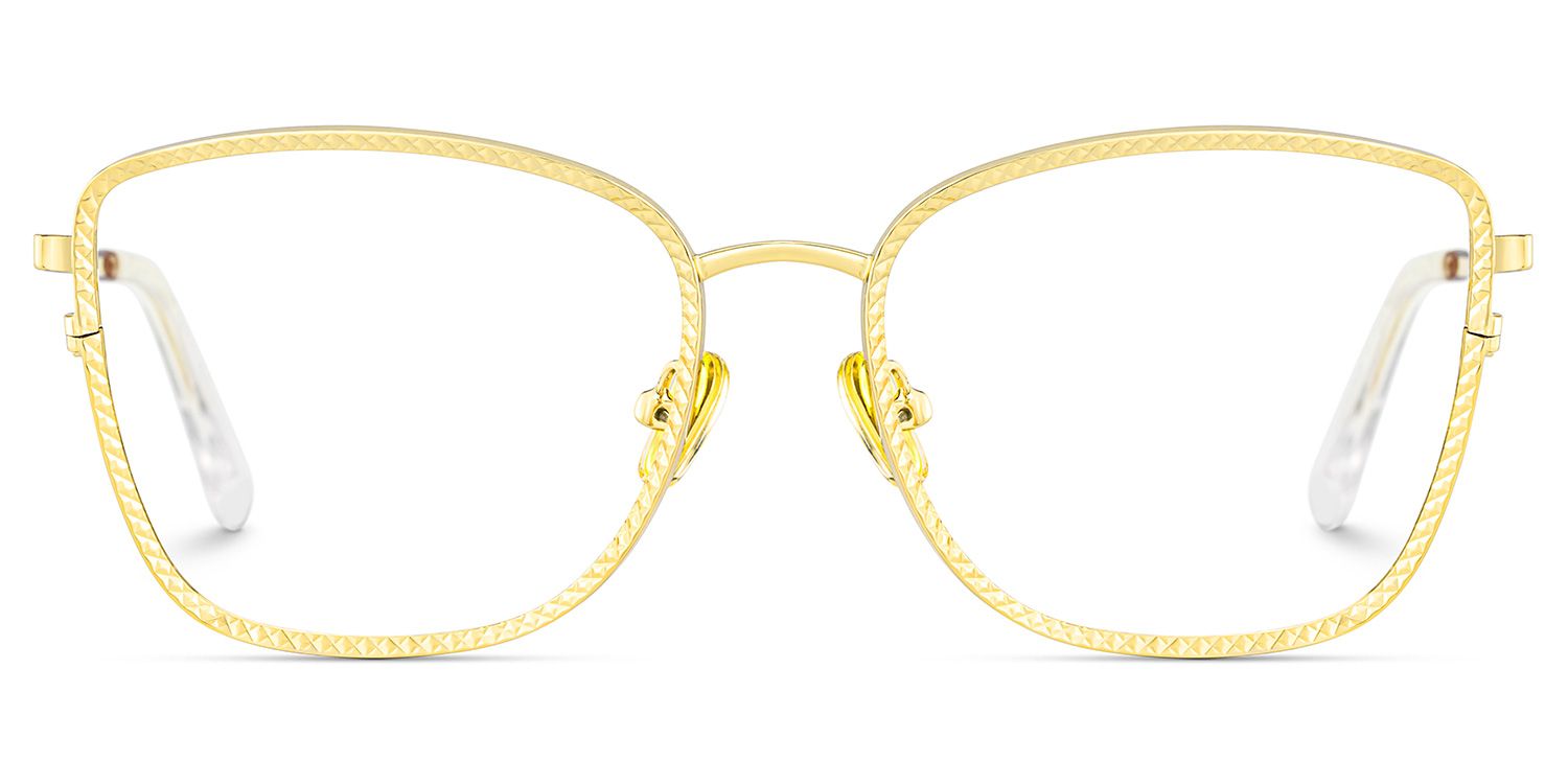 Ronan Eyeglasses in Rectangle Gold Frame | Zeelool0