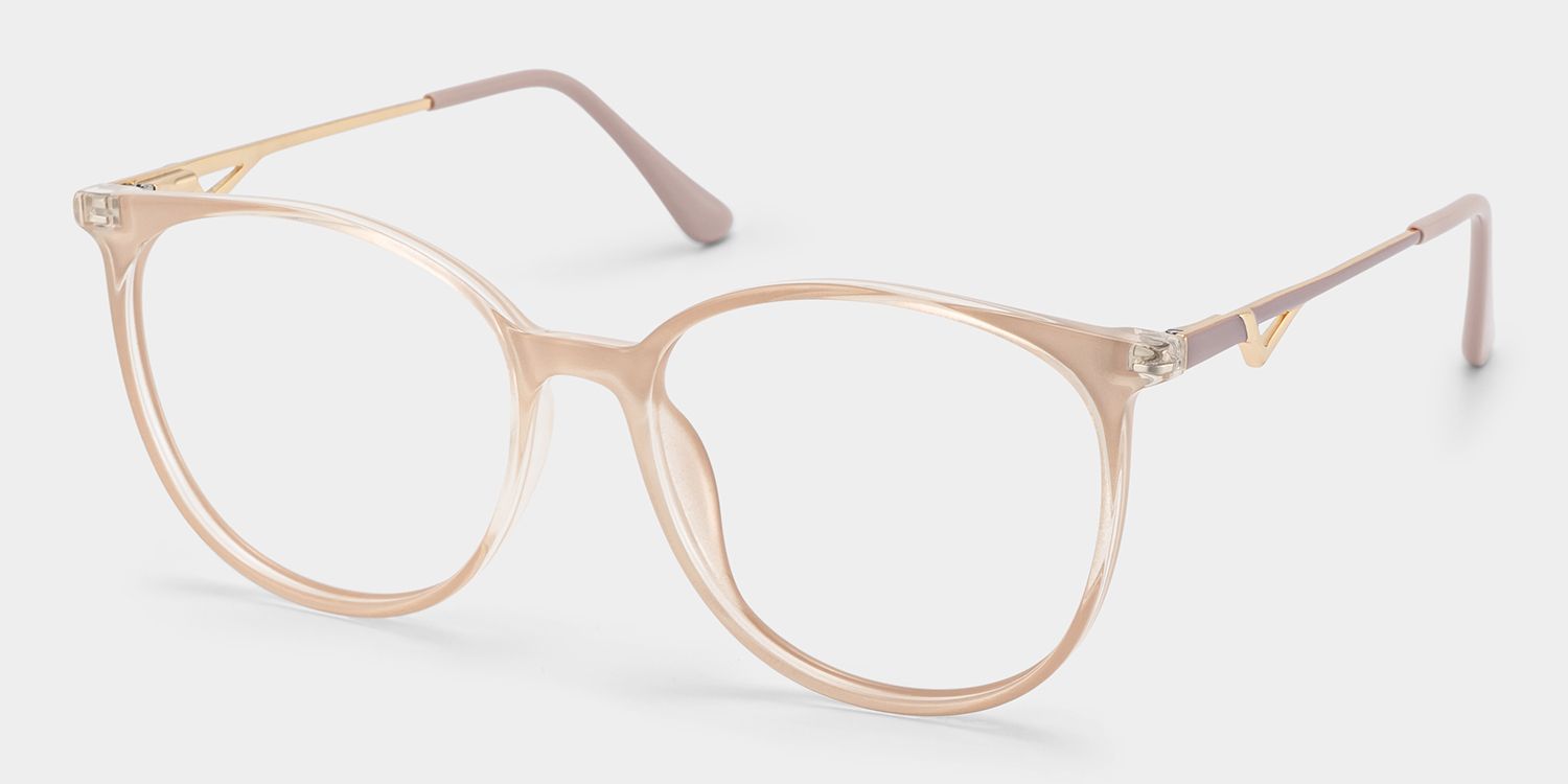 Chanty Round Pink Eyeglasses and Thin Frames3