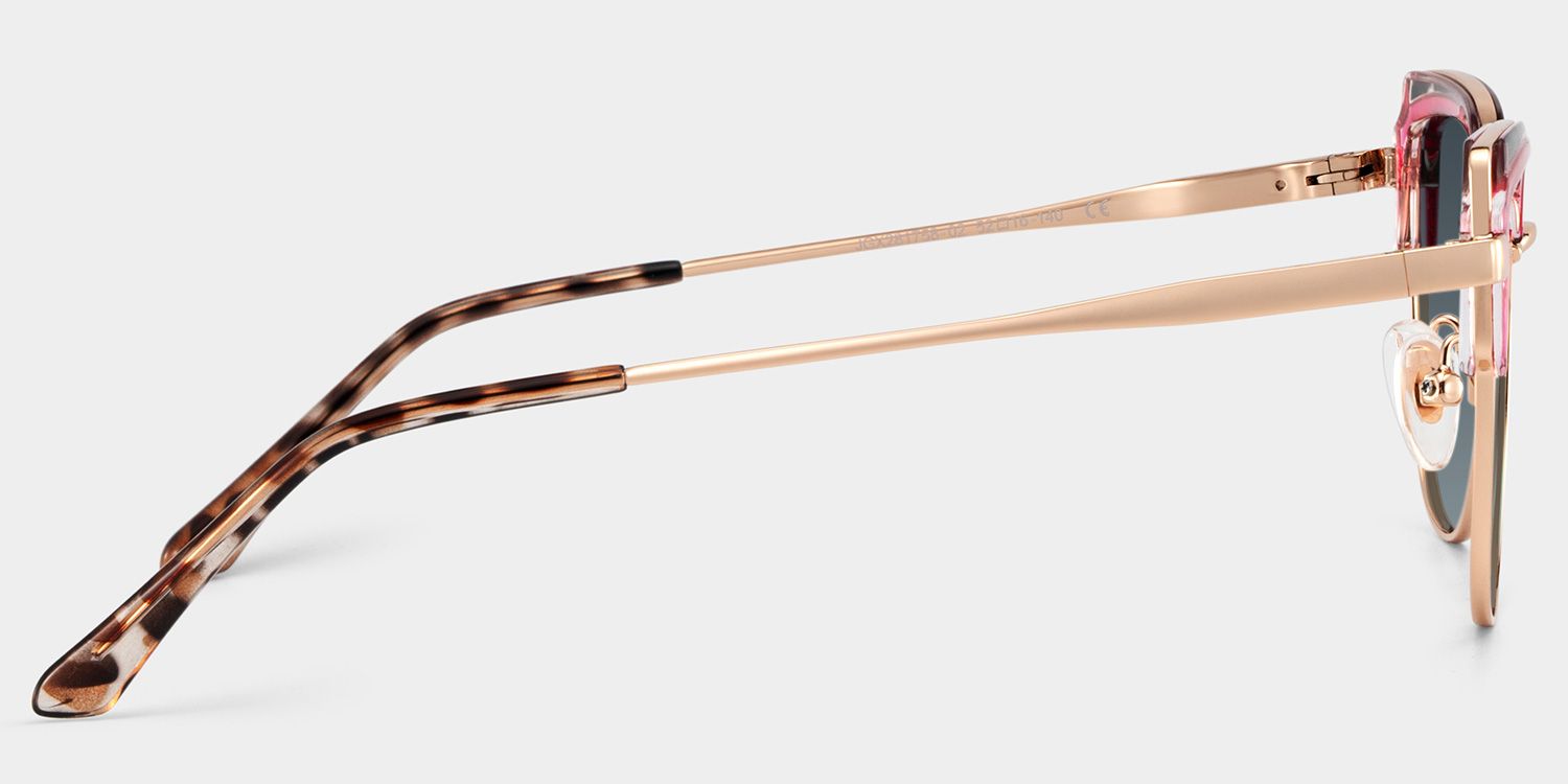 Samson Pink Square Glasses With Tortoiseshell Color-Block Design3