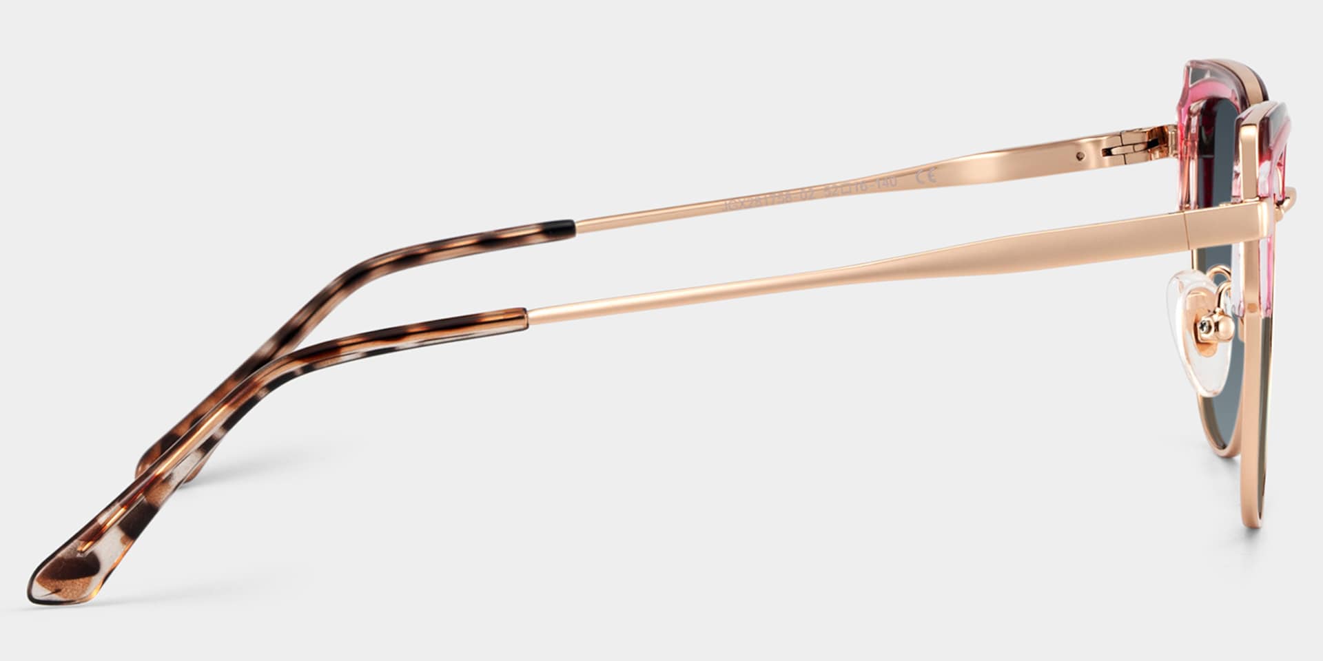 Samson Pink Square Glasses With Tortoiseshell Color-Block Design3