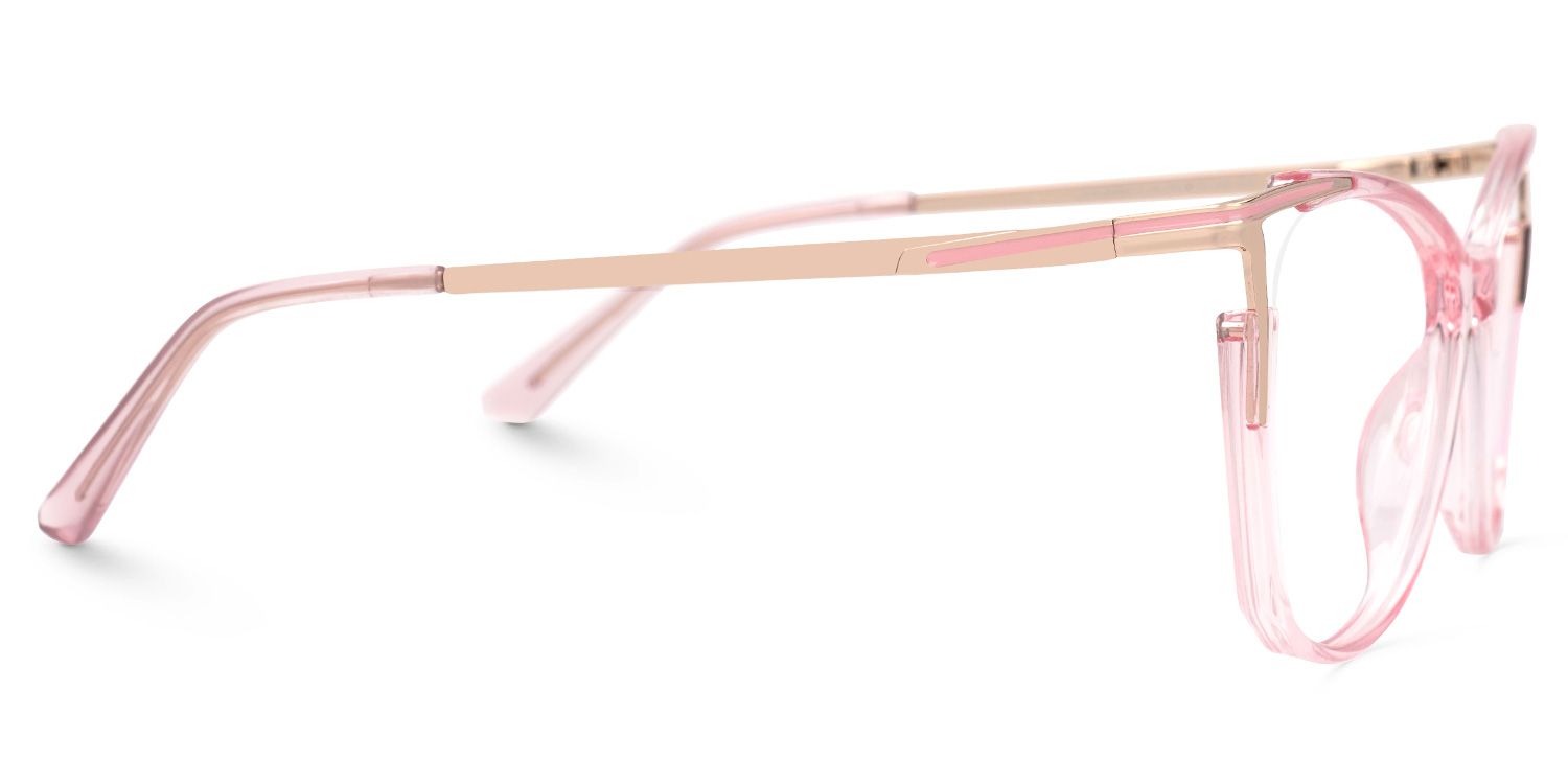 Yomary Pink Perspex Glasses with Cat-Eye Frames2