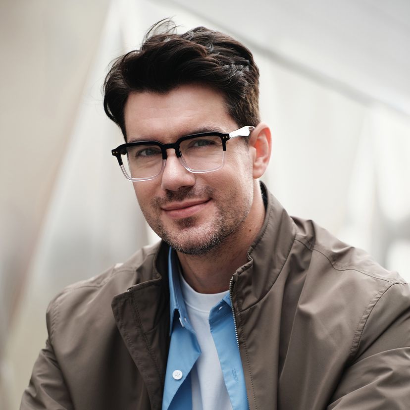 Vickerie Rectangle Black Clear Glasses
