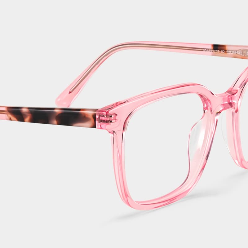 Freya Pink Frame Glasses with Square Frame Online | ZEELOOL5
