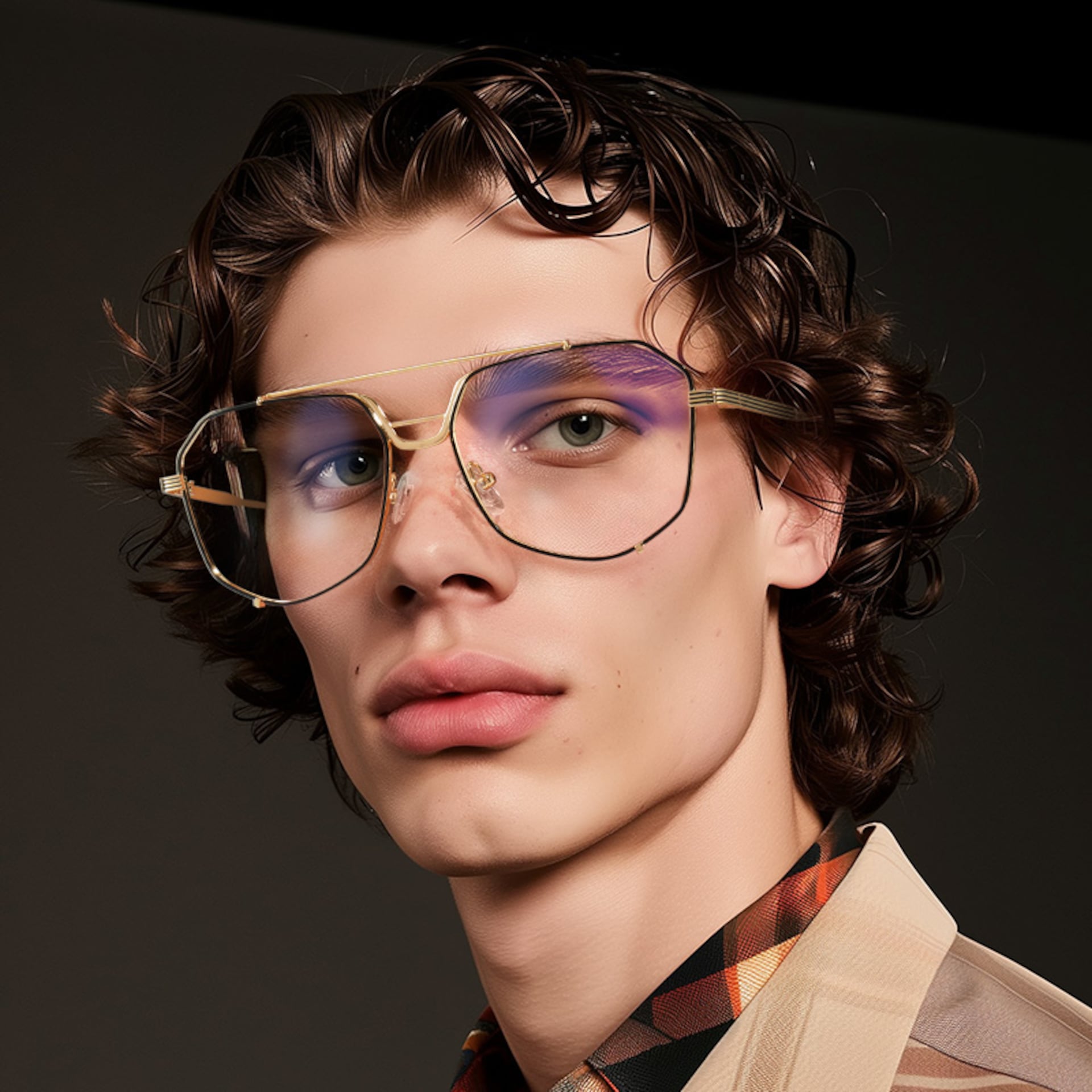 Beethoven Black-Gold Aviator Prescription Glasses | Zeelool4