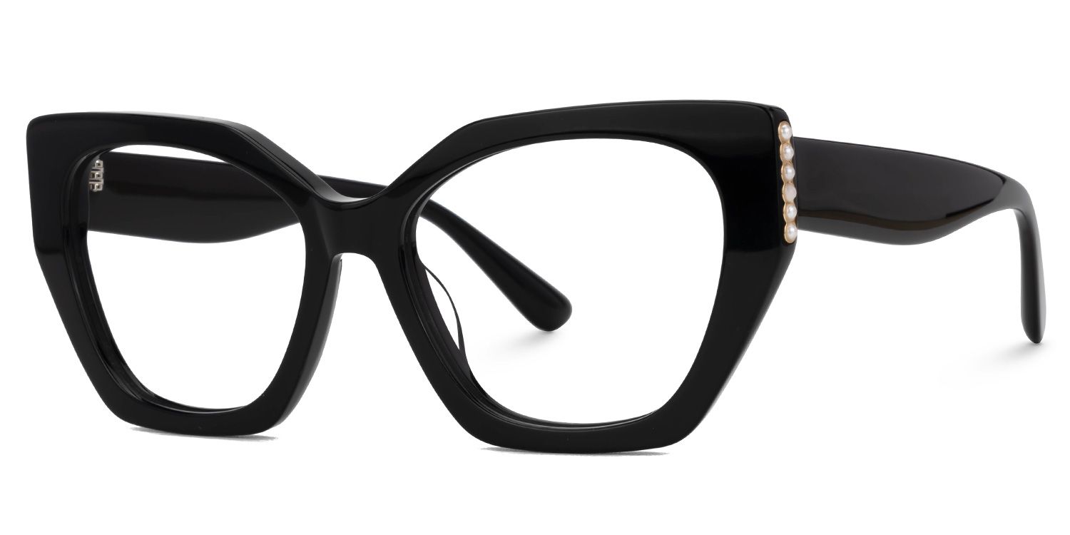 Tillman Acetate Geometric Black Frame Glasses | ZEELOOL Canada1