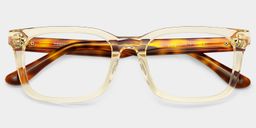 Patrick Rectangle Clear Yellow Glasses2
