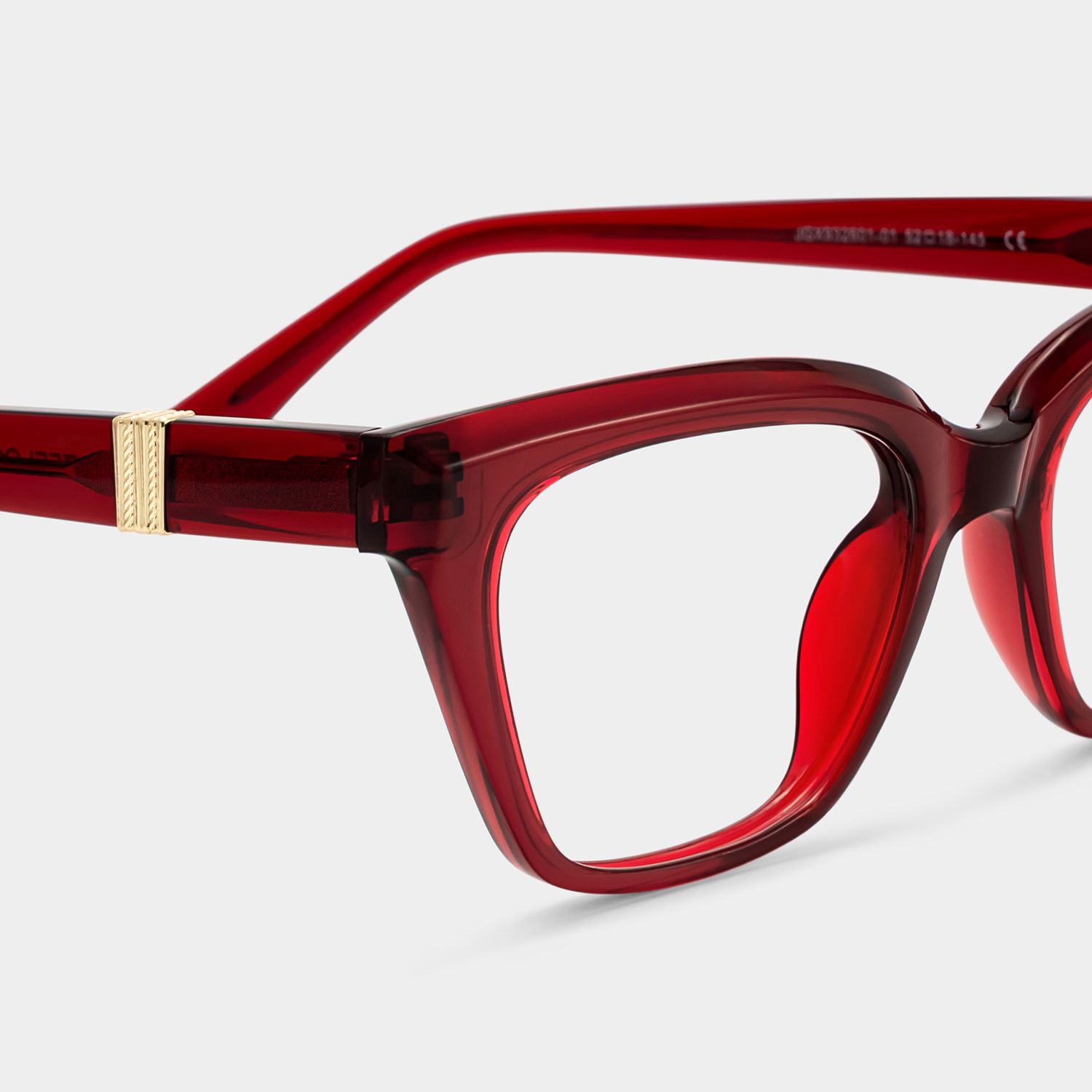 Quincy Cat eye Red Frame Eyeglasses | ZEELOOL5
