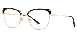 Beau Cat eye Black Gold Glasses3