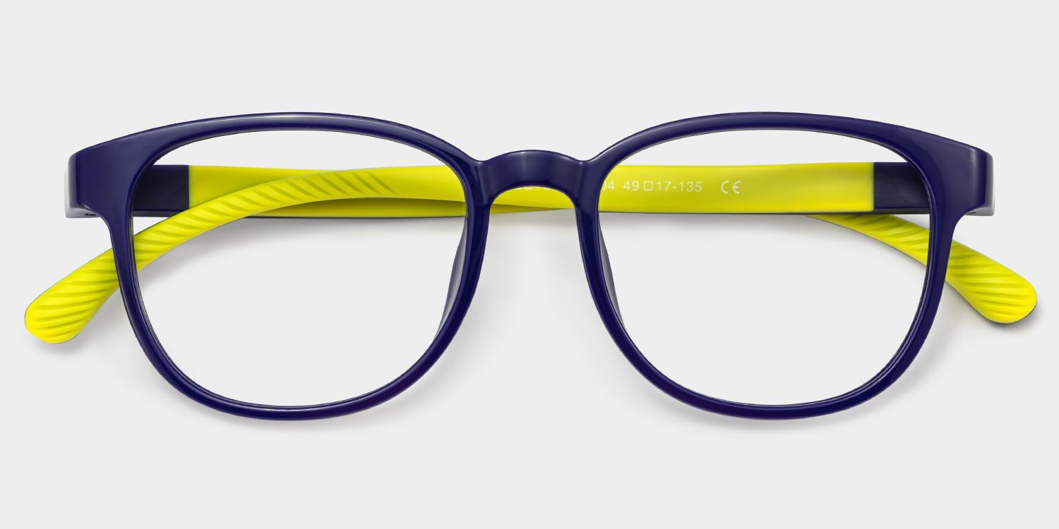 Dale Round Black Yellow Frame Eyeglasses for Pre-tweens2