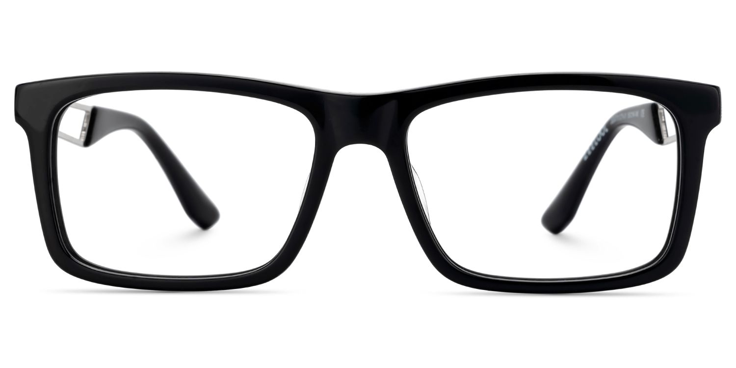 Osvaldo Thin Rectangle Black Glasses in Business Style | ZEELOOL0