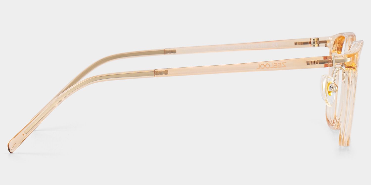 Lily Rectangular Round Glasses in Light Yellow Frame | ZEELOOL