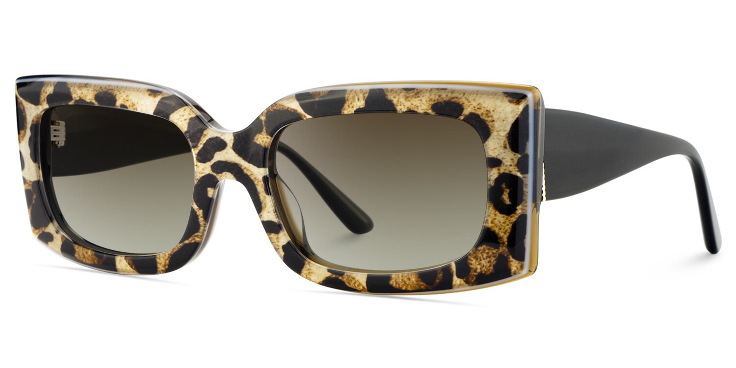 Orduno Brown Leopard Rectangle Shape Eyeglasses | Zeelool2