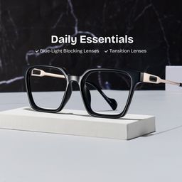 Mabel Square Black Glasses0