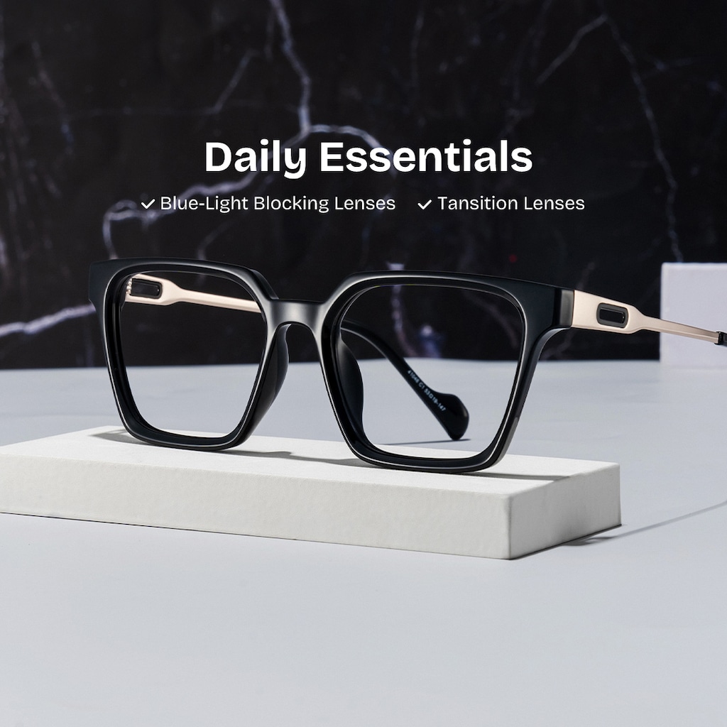 Mabel Square Black Glasses