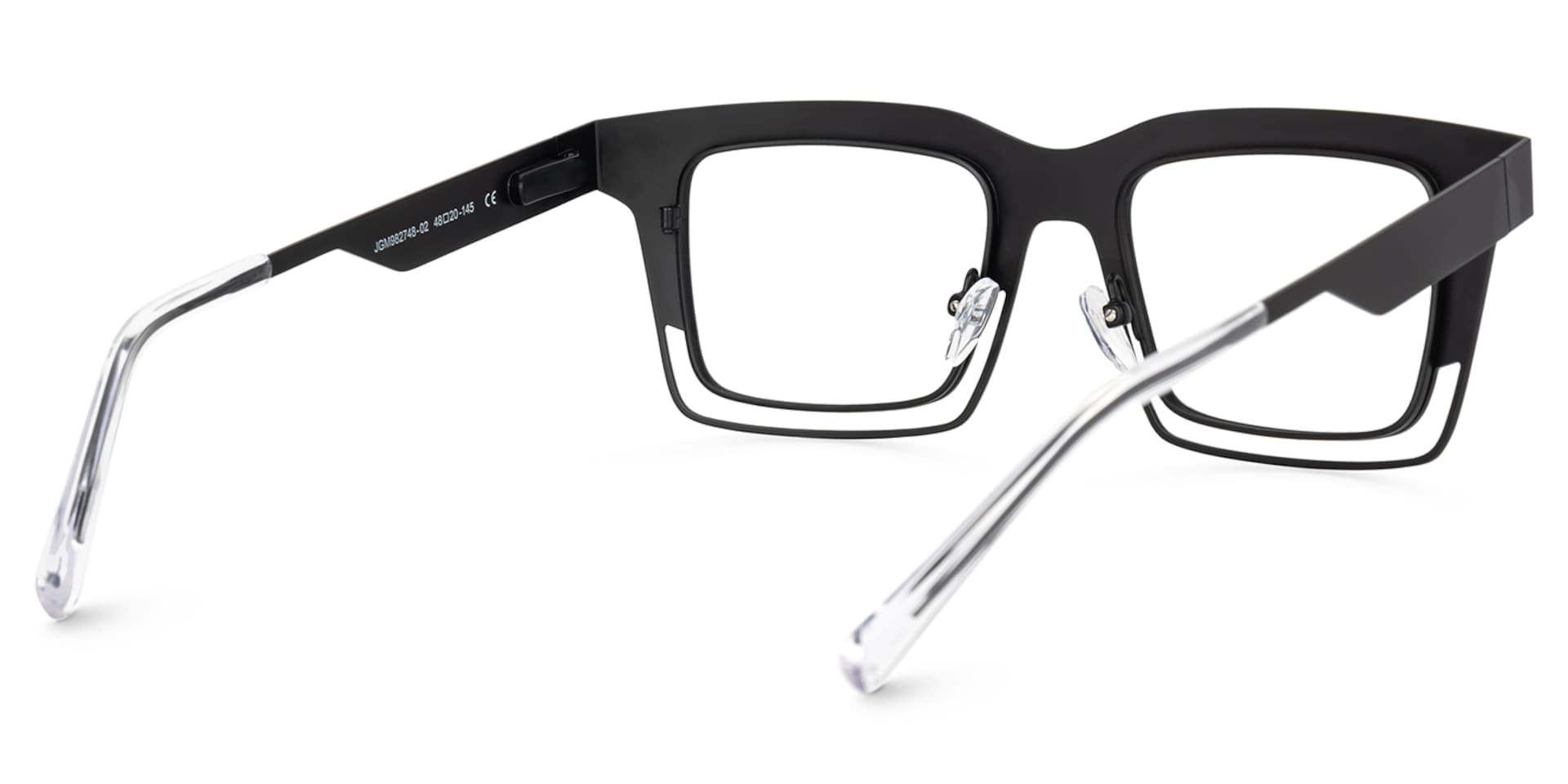 Evan Rectangle Black Frame Eyeglasses for Males | Zeelool3