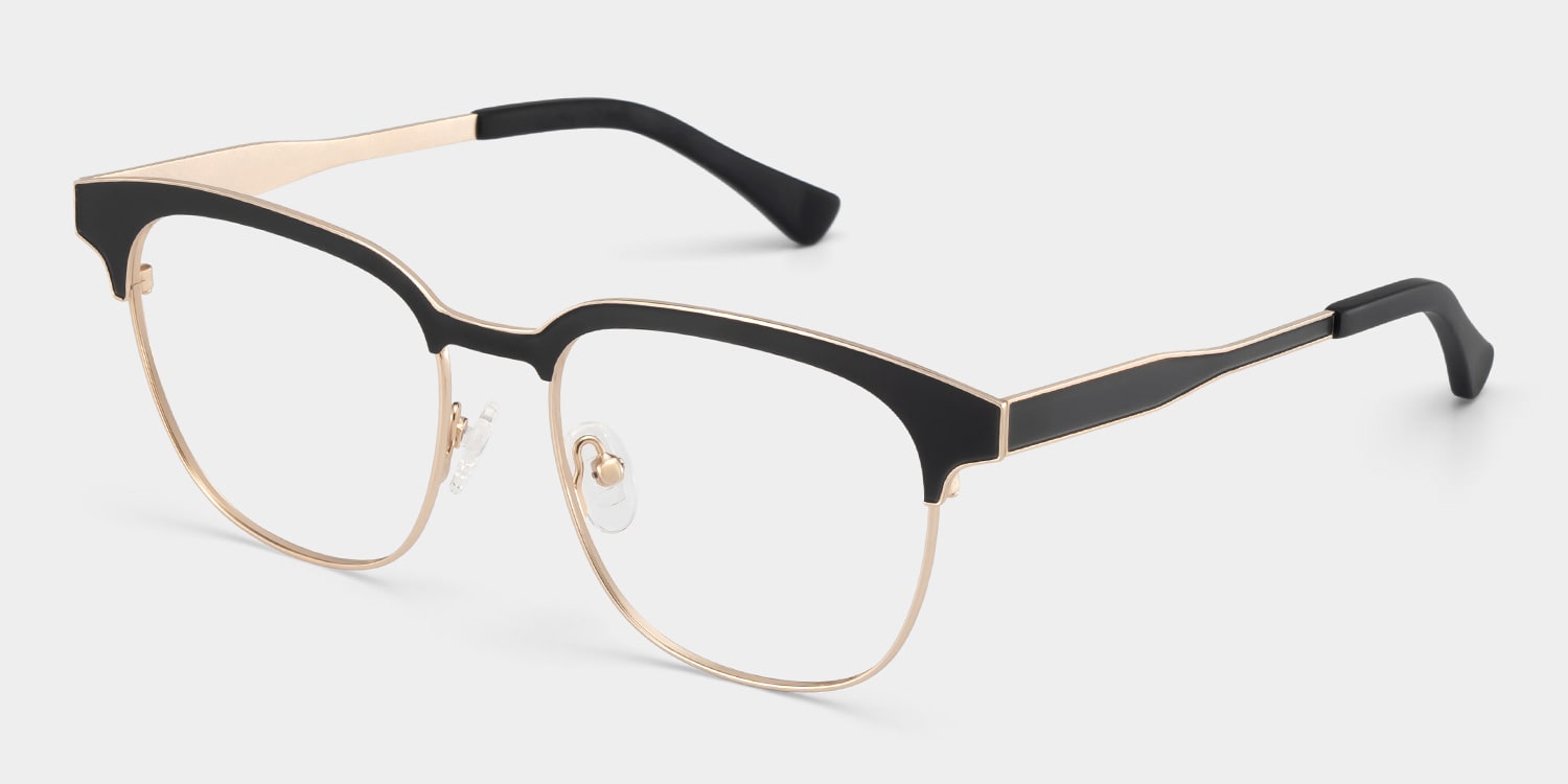 Wren Browline Black-Gold Glasses4