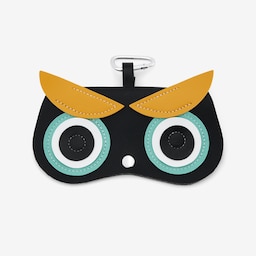 Black Yellow Owl Shape Eyeglasses Bag With Hook4