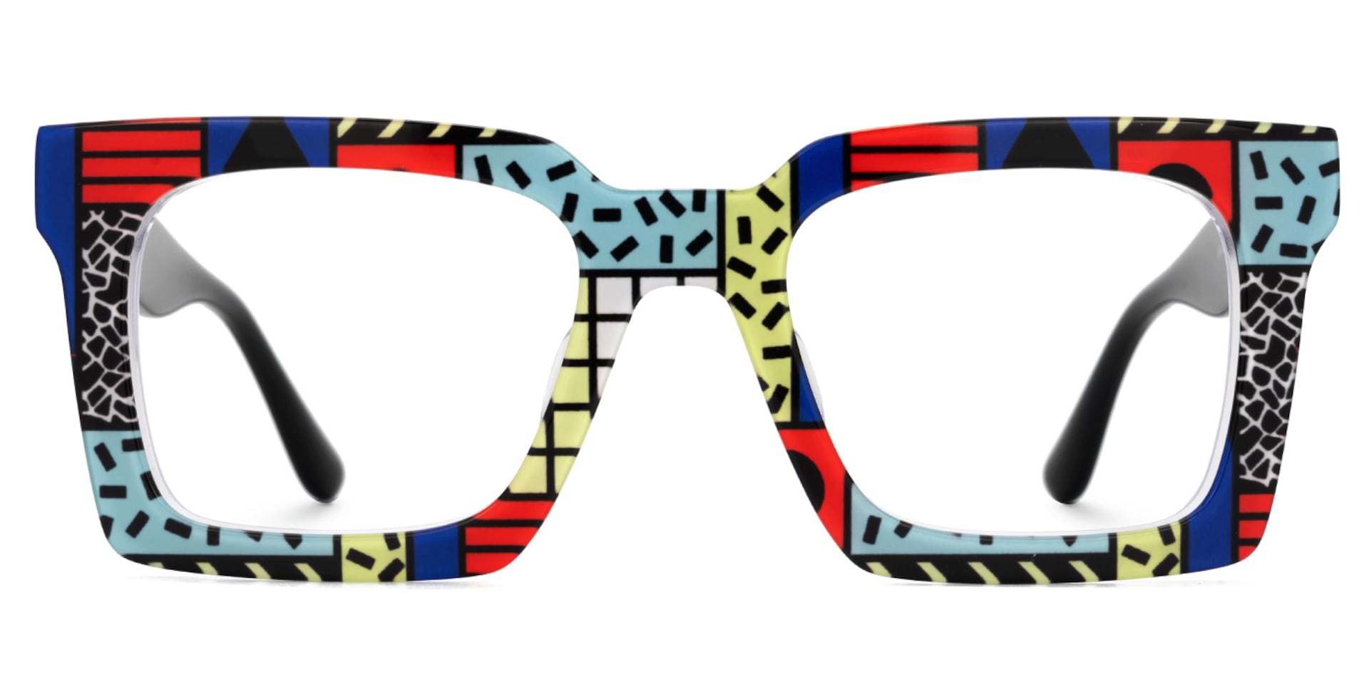 Kevin Multicolor Memphis Glasses with Square Frame0