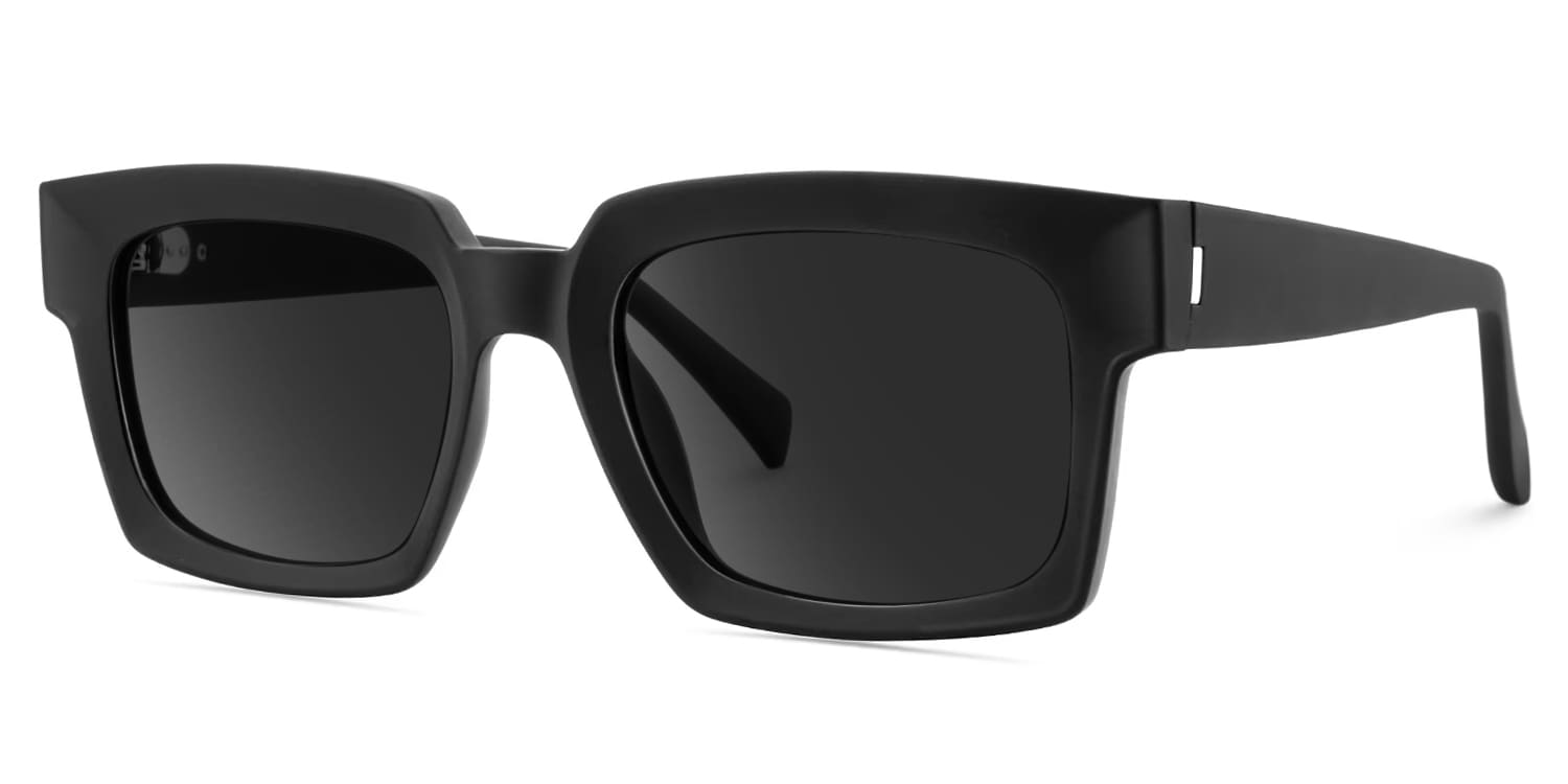 Amadeo Rectangle Black Sunglasses2