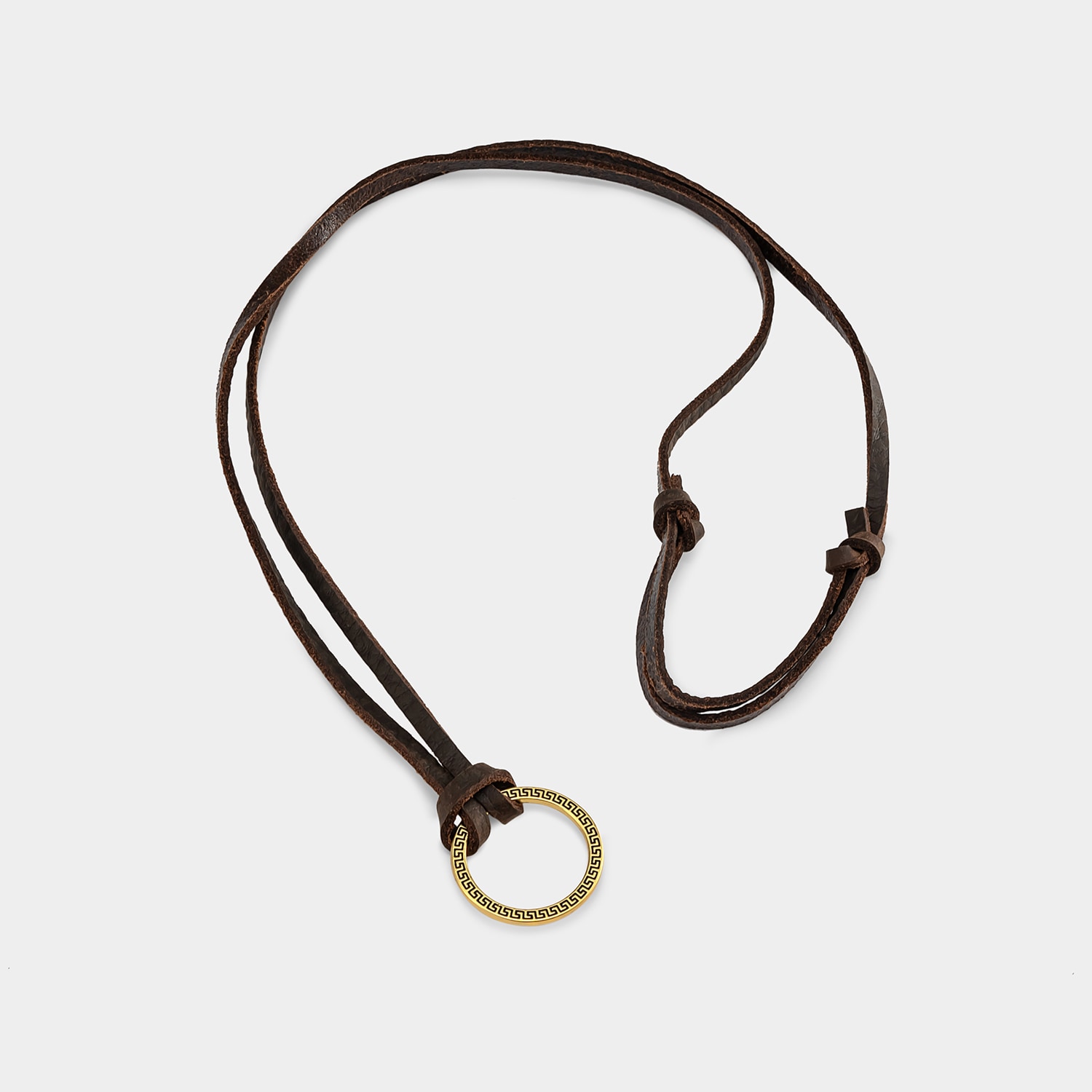 Adjustable Eyeglasses Leather Strap Alloy Ring