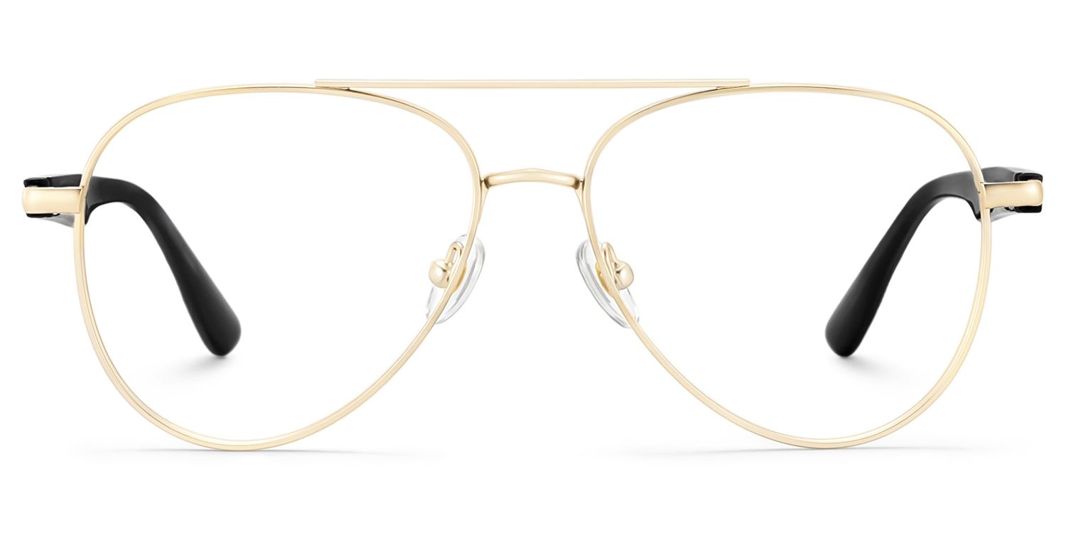 Aspen Black Aviator Mixed Frame Glasses for Men | ZEELOOL
