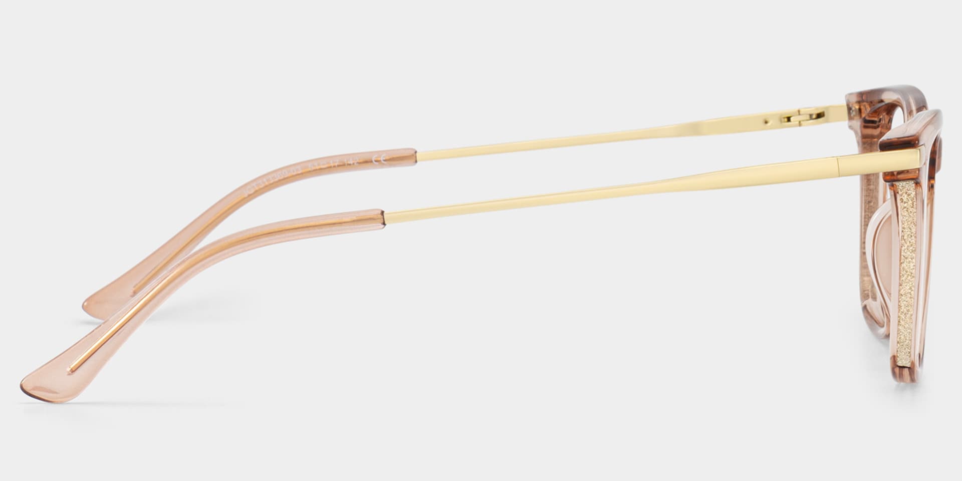 Selena Transparent Beige Rectangle Sparkling Frame Glasses | ZEELOOL4