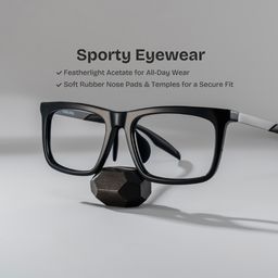 Ease Rectangle Black Glasses2