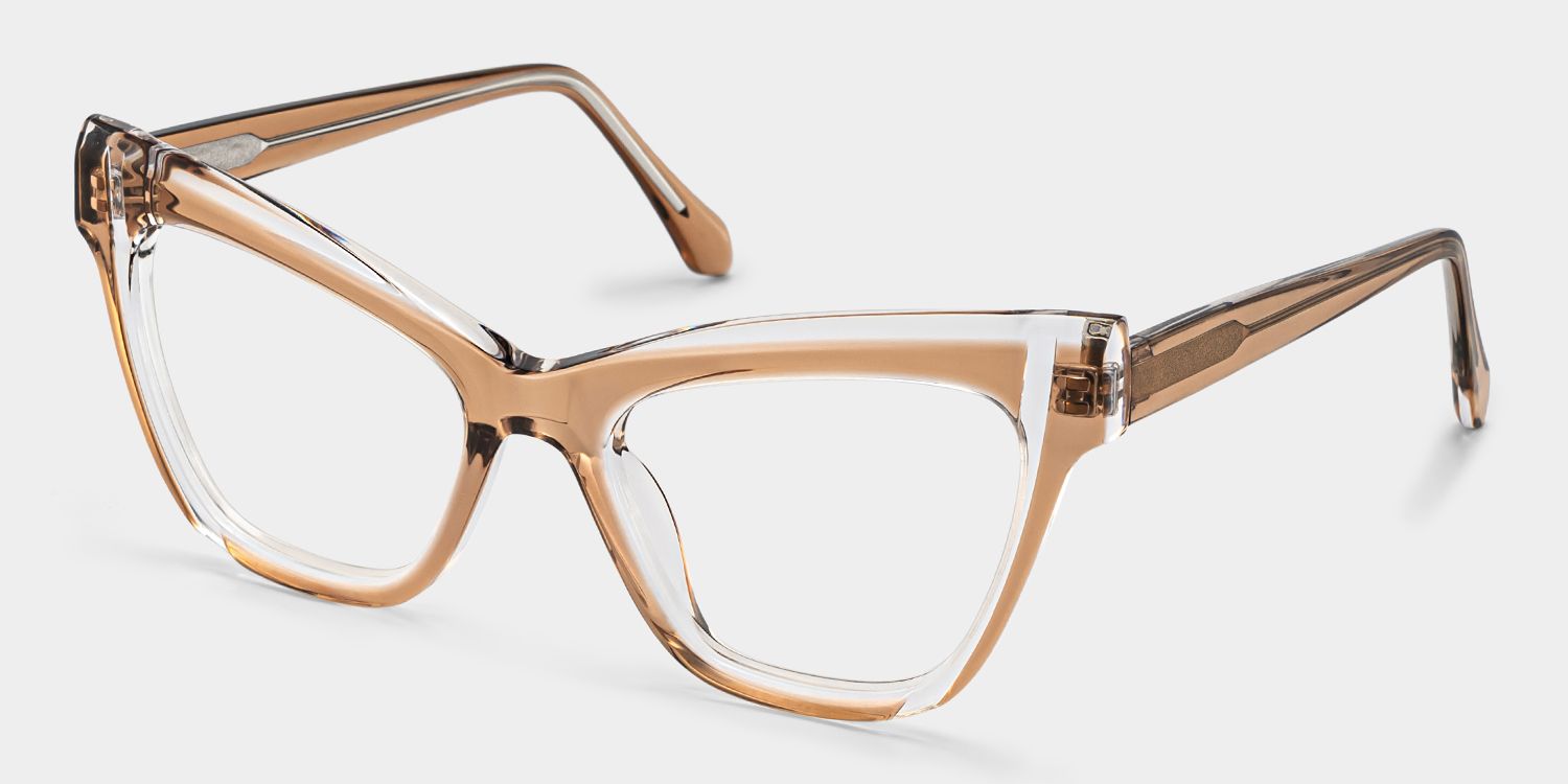 Saucie Light Brown Cat eye Frame Glasses for Women | ZEELOOL3