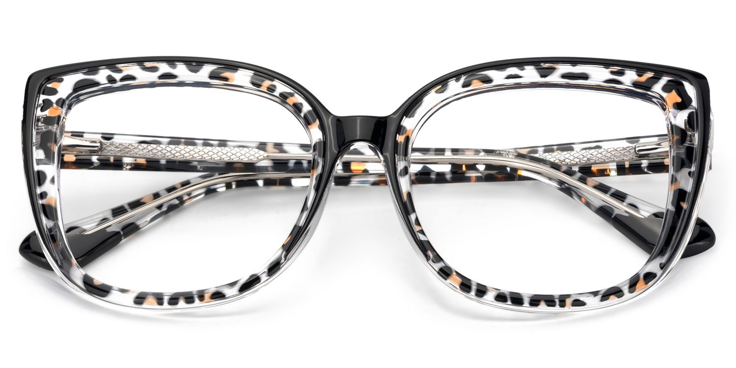 Large Tortoise Shell Eyeglasses Frames With Cat Eye Shape1