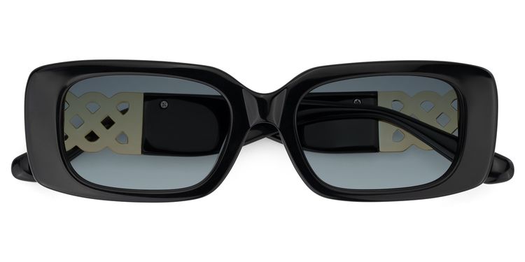 Jonas Rectangle Black Sunglasses