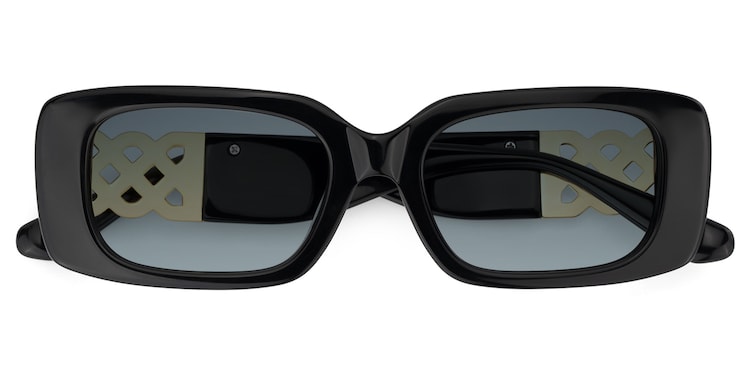 Jonas Rectangle Black Sunglasses