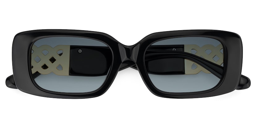 Jonas Rectangle Black Sunglasses