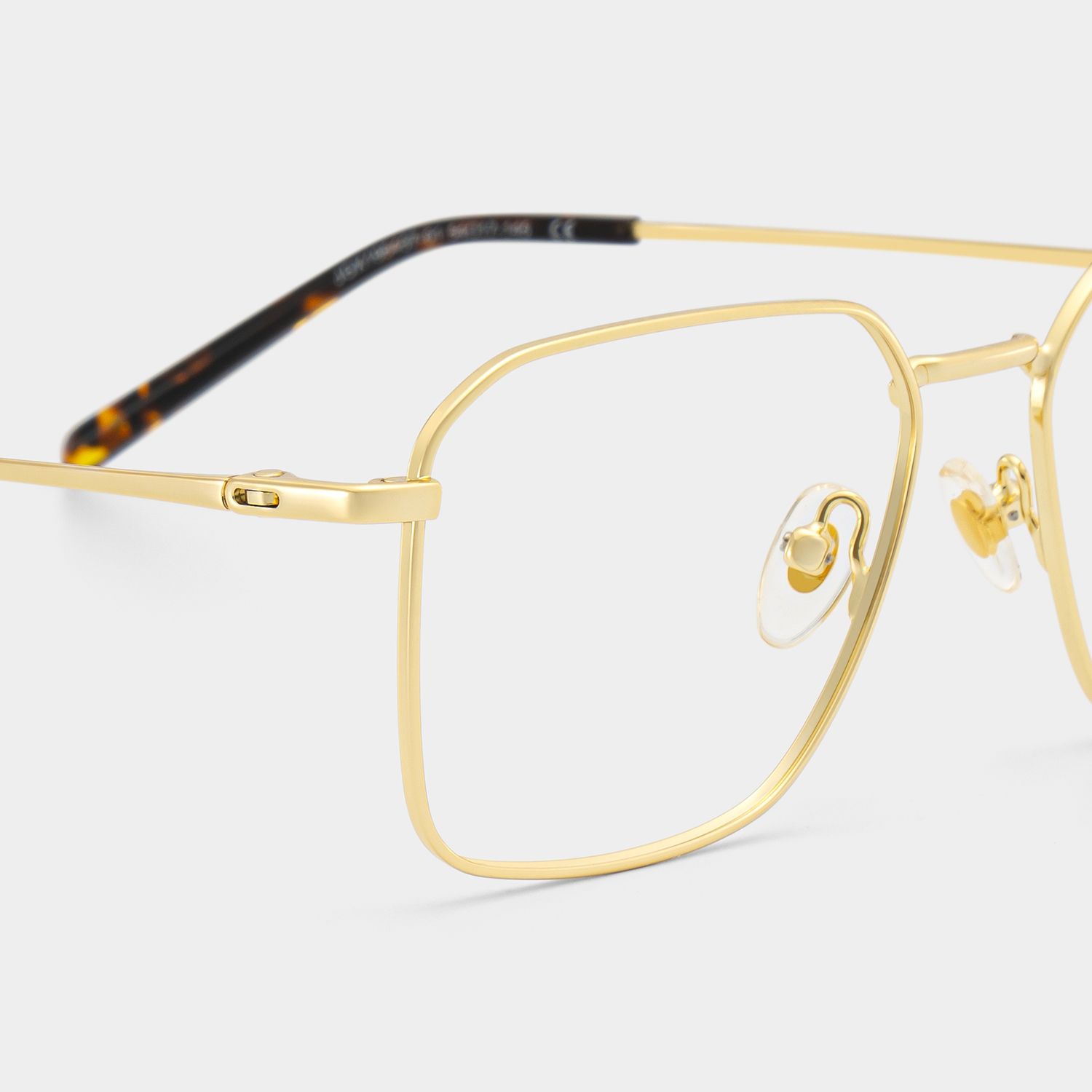 Leah Gold Frame Rectangular Glasses in Metal Frames for Men | ZEELOOL5