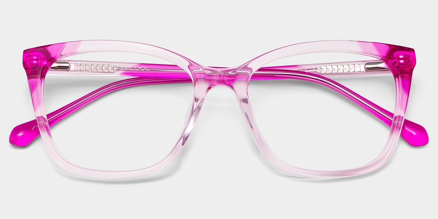 Juno Rectangle Pink Frame Eyeglasses for Woman| ZEELOOL2
