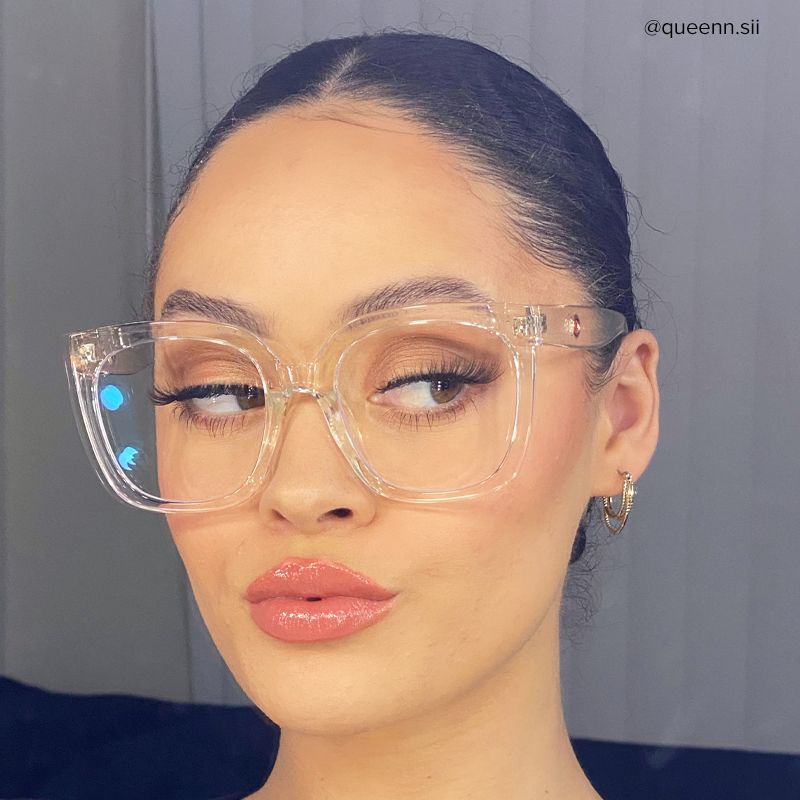 Ebony Square Crystal Frame Glasses | Zeelool Optical7