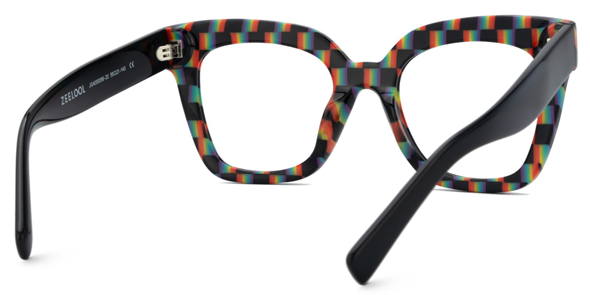 Malcolm Large Square Nerdy Glasses with Pure Black Arms5