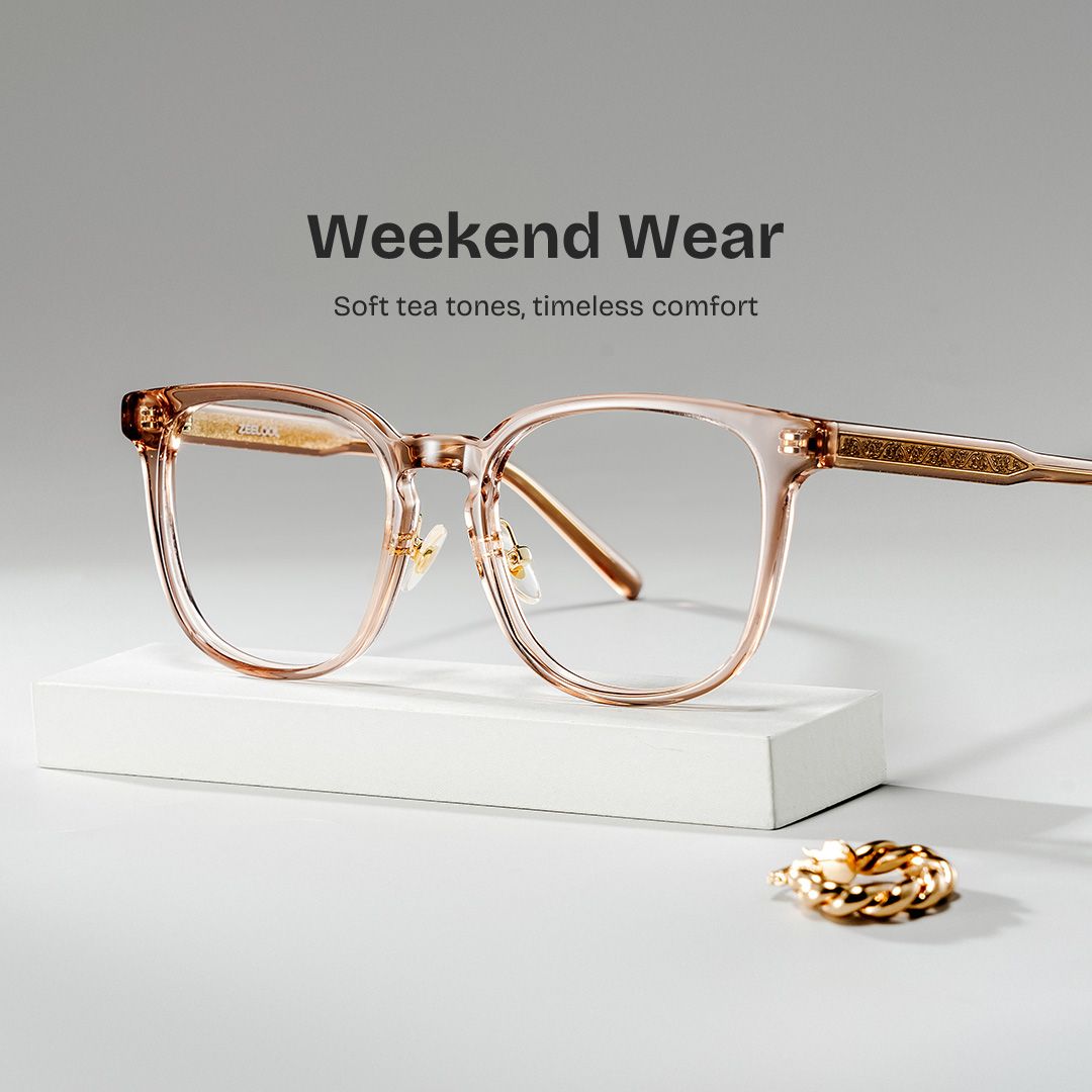 Hailey Beige Frame Glasses with Square Frame Online | ZEELOOL0