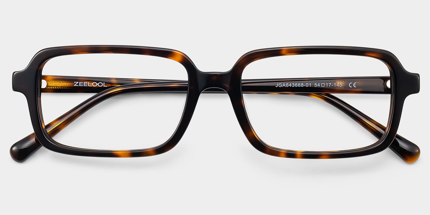 Danielle Matte Brown Tortoise Rectangle Glasses | ZEELOOL