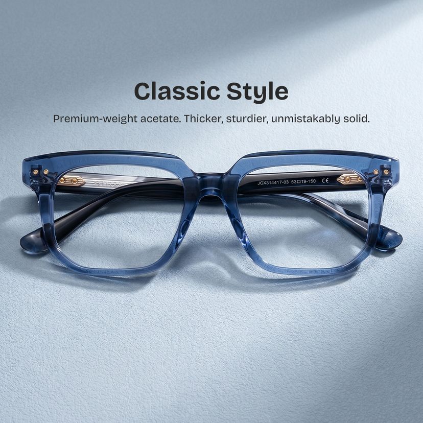 Michael Square Blue Glasses