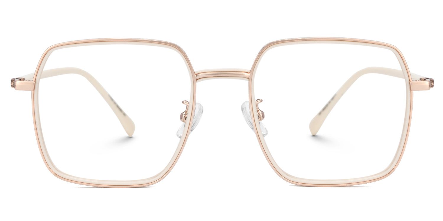 Moody White Square Prescription Glasses | Zeelool1