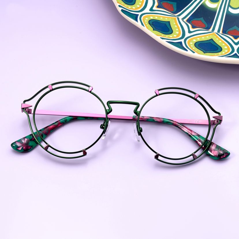 Frazer Round Green Glasses