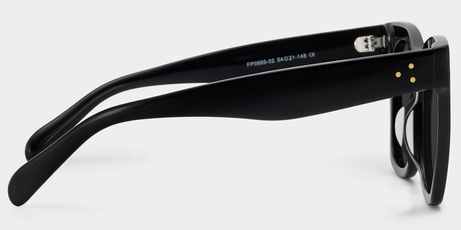 Gordon Black Rectangle Polarized Sunglasses for Driving | ZEELOOL