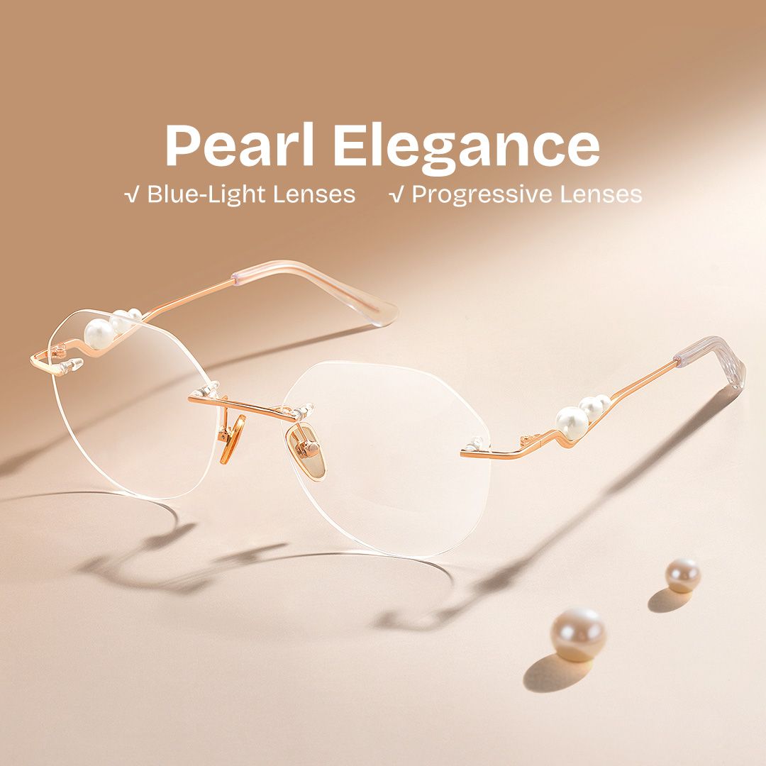 Wyatt Eyeglasses in Geometric Rose Gold Frame | Zeelool0