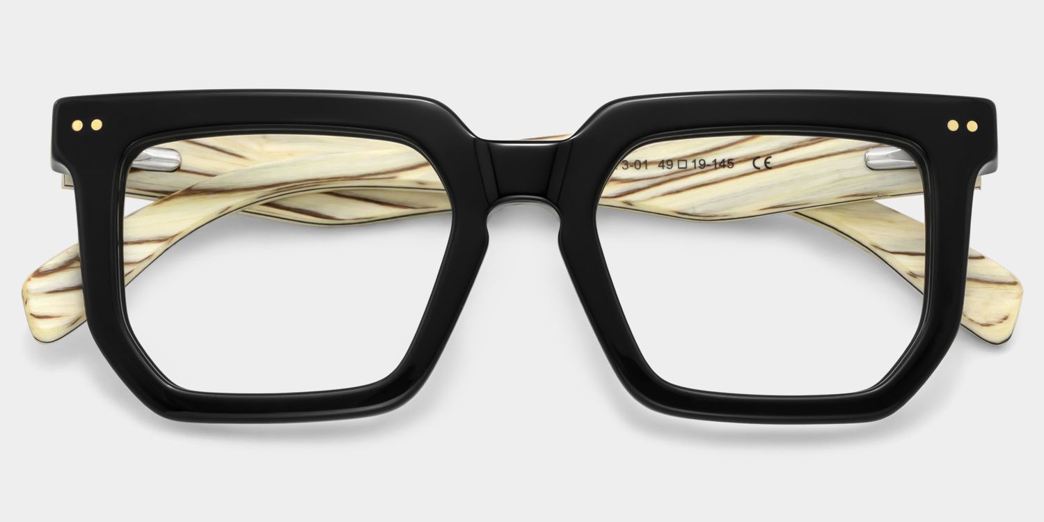 Square Black Frame Glasses - Full Frame Men's Glasses2