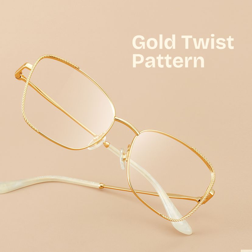 Golden??Butterfly Eyewear Butterfly Gold Glasses With Gillter on the Sides main image 4