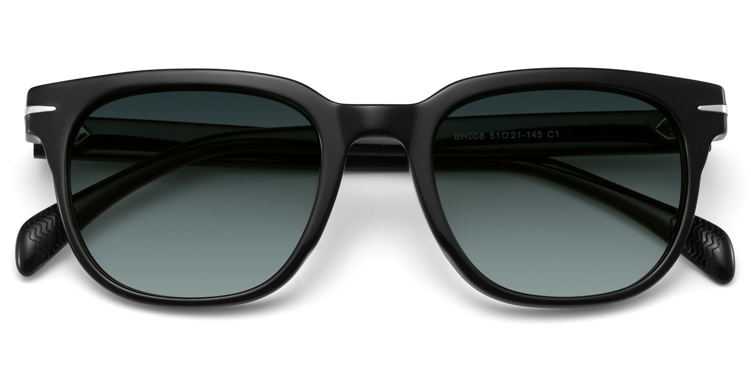 Rocco Rectangle Black Sunglasses for Women & Men | ZEELOOL1