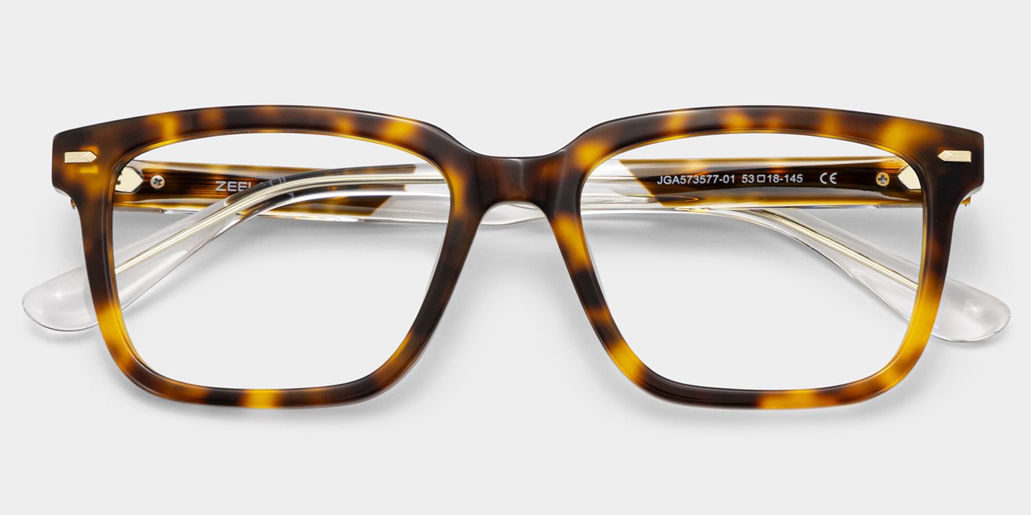 George Tortoise Rectangle Glasses for Men | ZEELOOL