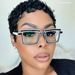 Zephyr Rectangle Black Glasses5